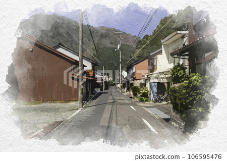Watercolor-style Chizu Traffic Inaba Highway Chizu-cho, Yazu-gun, Tottori Prefecture 106595476