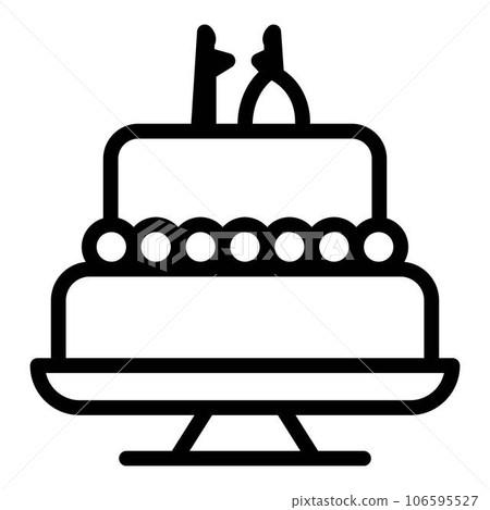 Wedding cake icon. Outline wedding cake vector icon for web design isolated on white background Wedding cake icon. Outline wedding cake vector icon for web design isolated on white background 106595527