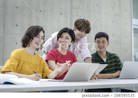 Smiling students Campus life, study abroad, international exchange image Smiling students Campus life, study abroad, international exchange image 106595535