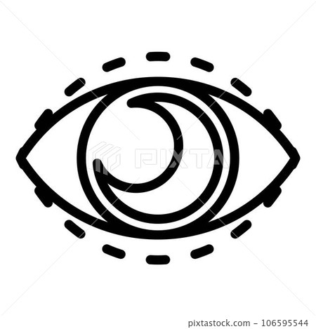 Moon eye icon. Outline moon eye vector icon for web design isolated on white background Moon eye icon. Outline moon eye vector icon for web design isolated on white background 106595544