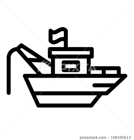 Ocean fishing ship icon. Outline ocean fishing ship vector icon for web design isolated on white background 106595613