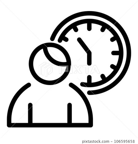 Student work time icon. Outline student work time vector icon for web design isolated on white background Student work time icon. Outline student work time vector icon for web design isolated on white background 106595658