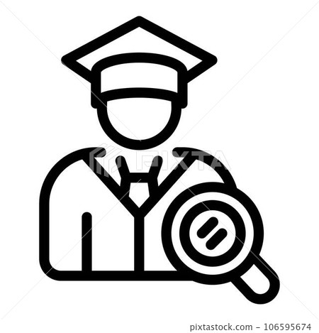 Graduated student icon. Outline graduated student vector icon for web design isolated on white background 106595674