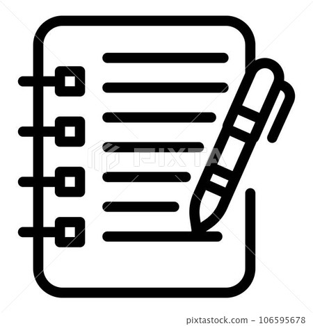 Human writing icon. Outline human writing vector icon for web design isolated on white background Human writing icon. Outline human writing vector icon for web design isolated on white background 106595678