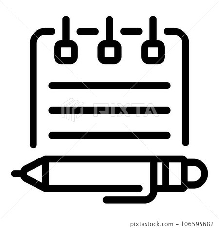 Writing tools icon. Outline writing tools vector icon for web design isolated on white background 106595682