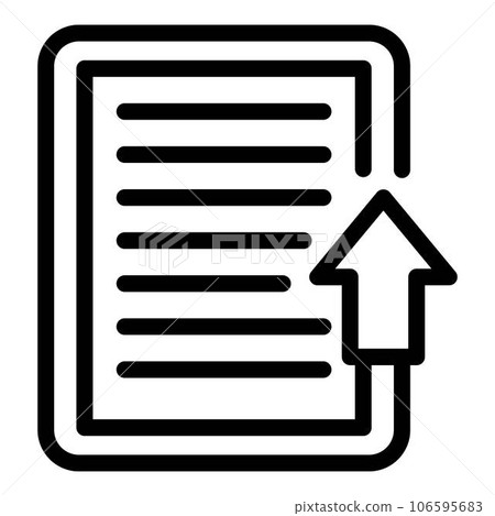 Upload tablet text icon. Outline upload tablet text vector icon for web design isolated on white background 106595683