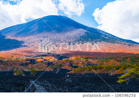 燒橋熔岩流和岩手山（秋季） 106596258
