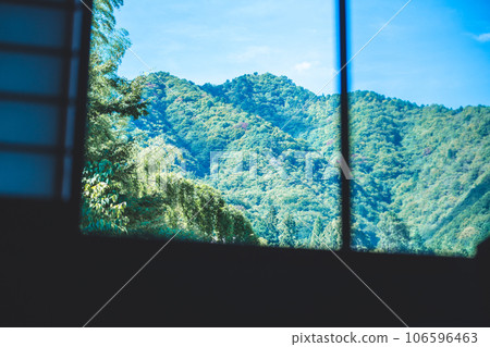 mountain seen from the window mountain seen from the window 106596463