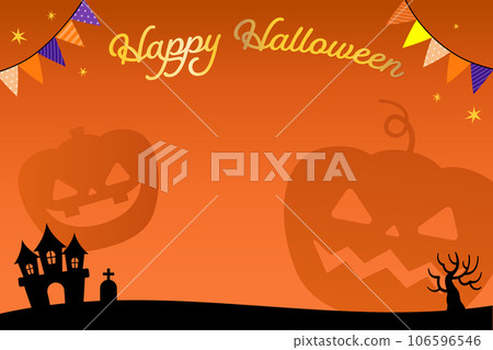 Halloween illustration frame (orange) Halloween illustration frame (orange) 106596546