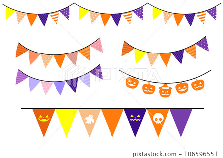Garland icon set with colorful halloween design Garland icon set with colorful halloween design 106596551