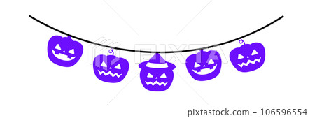 Garland icon set with colorful halloween design Garland icon set with colorful halloween design 106596554