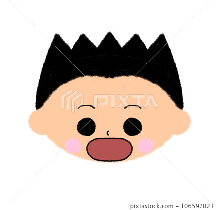 張開大嘴的男孩臉圖標 張開大嘴的男孩臉圖標 106597021