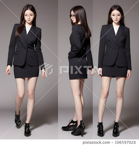 穿著黑色正式西裝的女人 106597028