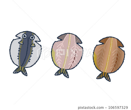 Fish opening illustration set Fish opening illustration set 106597329