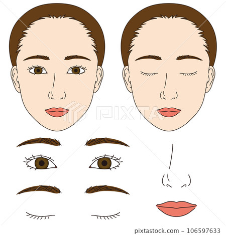 Face parts set female Face parts set female 106597633