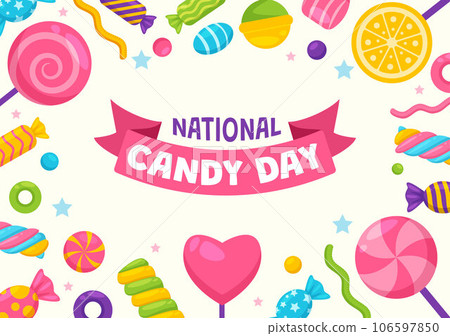 National Candy Day Vector Illustration with Different Types of Candies and Sweets in Flat Cartoon Hand Drawn Background Design Templates National Candy Day Vector Illustration with Different Types of Candies and Sweets in Flat Cartoon Hand Drawn Background Design Templates 106597850