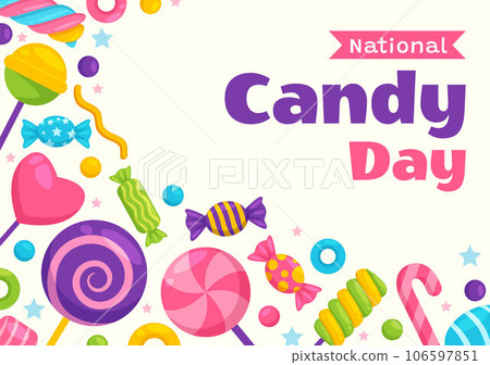 National Candy Day Vector Illustration with Different Types of Candies and Sweets in Flat Cartoon Hand Drawn Background Design Templates National Candy Day Vector Illustration with Different Types of Candies and Sweets in Flat Cartoon Hand Drawn Background Design Templates 106597851