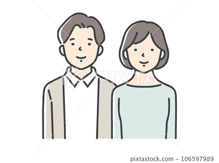 Smiling young couple / couple / upper body 106597989