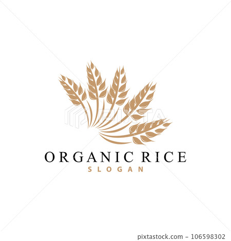 Wheat Grain Rice Logo, Simple Design Organic Vector Illustration Icon Template Wheat Grain Rice Logo, Simple Design Organic Vector Illustration Icon Template 106598302