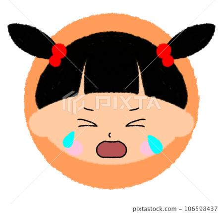Crying girl face icon [round colored icon] 106598437