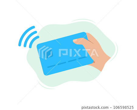 NFC Payment Icon. Secure and Contactless Transactions with Credit Bank Cards Using Wireless NFC Pay Technology. Vector illustration isolated on white background with icons NFC Payment Icon. Secure and Contactless Transactions with Credit Bank Cards Using Wireless NFC Pay Technology. Vector illustration isolated on white background with icons 106598525