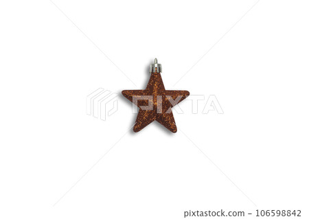 Holiday Christmas with festive decoration on white isolated background with clipping path. Alternate New Year holiday Christmas decoration on white. Space for text Merry Christmas and happy New Year. Holiday Christmas with festive decoration on white isolated background with clipping path. Alternate New Year holiday Christmas decoration on white. Space for text Merry Christmas and happy New Year. 106598842