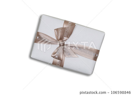 Holiday Christmas with festive decoration on white isolated background with clipping path. Alternate Christmas and New Year holiday gift box on white. Space for text Merry Christmas and happy New Year Holiday Christmas with festive decoration on white isolated background with clipping path. Alternate Christmas and New Year holiday gift box on white. Space for text Merry Christmas and happy New Year 106598846