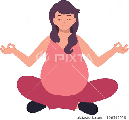 Pregnant Woman doing Meditation. Pregnancy Yoga and Meditation. Pregnancy Meditation Art. Pregnant Woman doing Meditation. Pregnancy Yoga and Meditation. Pregnancy Meditation Art. 106599028