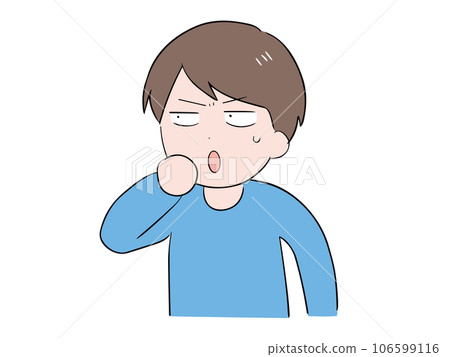 一位身著休閒裝（上半身）的年輕男子，臉上帶著驚訝和憂慮的表情。 106599116