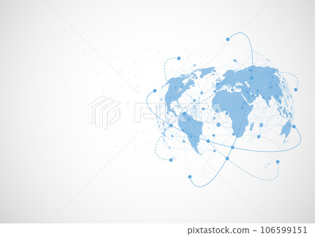 Global network connection. World map point and line composition concept of global business. Vector Illustration 106599151