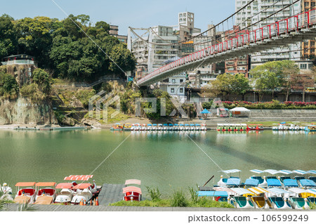 Xindian district Bitan riverside park in New Taipei City, Taiwan 106599249