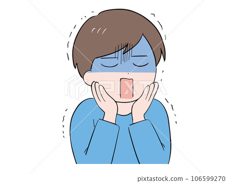 一名身著便服、臉色蒼白、神情驚恐的年輕男子（上半身） 106599270