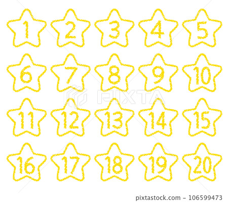 Hand-drawn crayon material Number icon set up to 20 Hand-drawn crayon material Number icon set up to 20 106599473