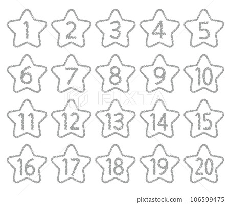Hand-drawn crayon material Number icon set up to 20 Hand-drawn crayon material Number icon set up to 20 106599475