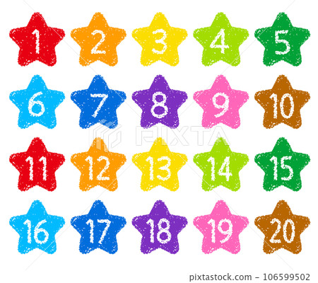 手繪蠟筆素材 數字圖標設置為20 106599502
