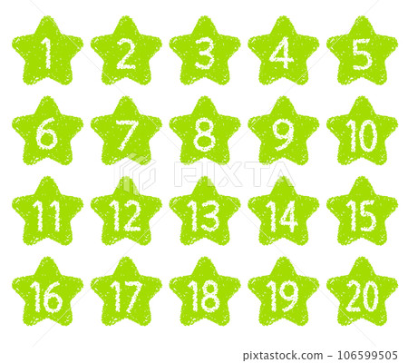 Hand-drawn crayon material Number icon set up to 20 Hand-drawn crayon material Number icon set up to 20 106599505