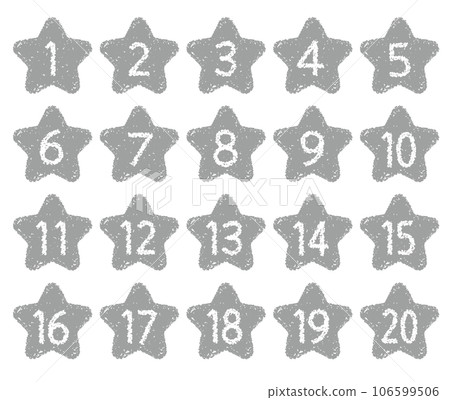 Hand-drawn crayon material Number icon set up to 20 Hand-drawn crayon material Number icon set up to 20 106599506