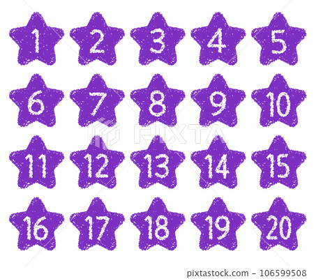 Hand-drawn crayon material Number icon set up to 20 106599508