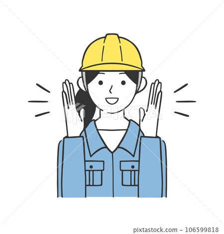 女工大聲呼喊插畫素材 106599818