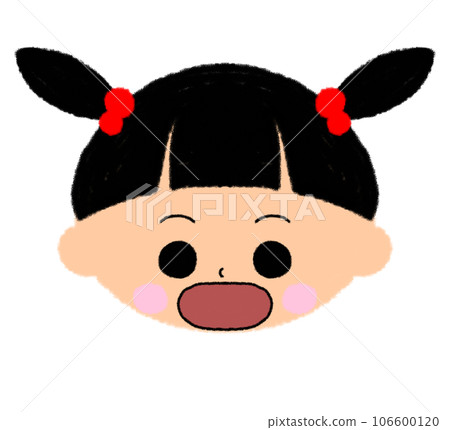張開大嘴的女孩臉圖標 106600120