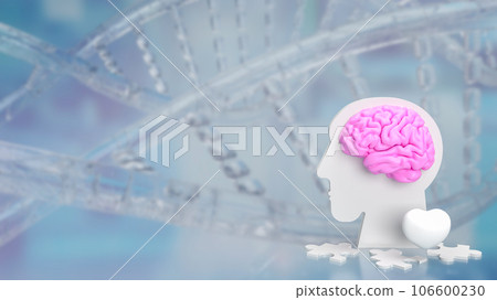 The bust head and brain for sci or medical concept 3d rendering 106600230