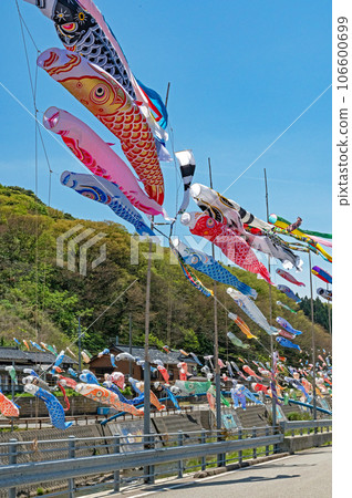 Oya River Carp Streamer Crossing Oku-Noto in early summer 106600699
