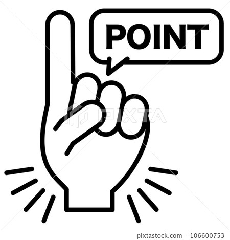 Pointing hand sign point icon line drawing 106600753