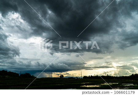 thunder storm sky Rain clouds thunder storm sky Rain clouds 106601179