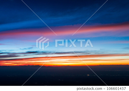 colorful dramatic sky with cloud at sunset. colorful dramatic sky with cloud at sunset. 106601437
