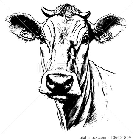 cow vector animal illustration for design. Sketch tattoo design on white background cow vector animal illustration for design. Sketch tattoo design on white background 106601809