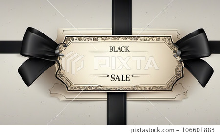 Black friday sale tag with black bow bow vintage background, sales tag and template shopping label on paper. special offer. vintage. Black friday sale tag with black bow bow vintage background, sales tag and template shopping label on paper. special offer. vintage. 106601883