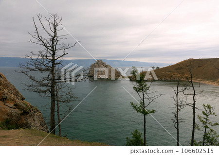Shore of Lake Baikal. Olkhon Island, Shaman Rock 106602515