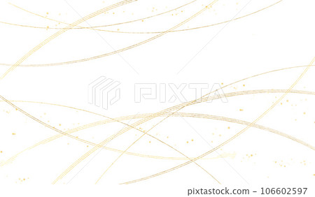 金葉和金色曲線，白色背景，抽象，日本傳統美和文化，日式， 106602597