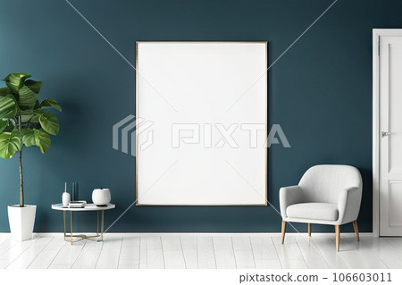 indoor plants and close-up poster stand in modern interior, mock-up concept indoor plants and close-up poster stand in modern interior, mock-up concept 106603011